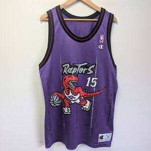 Vintage Champion Vince Carter Toronto Raptors Jersey Basketball NBA Mens sz L 44